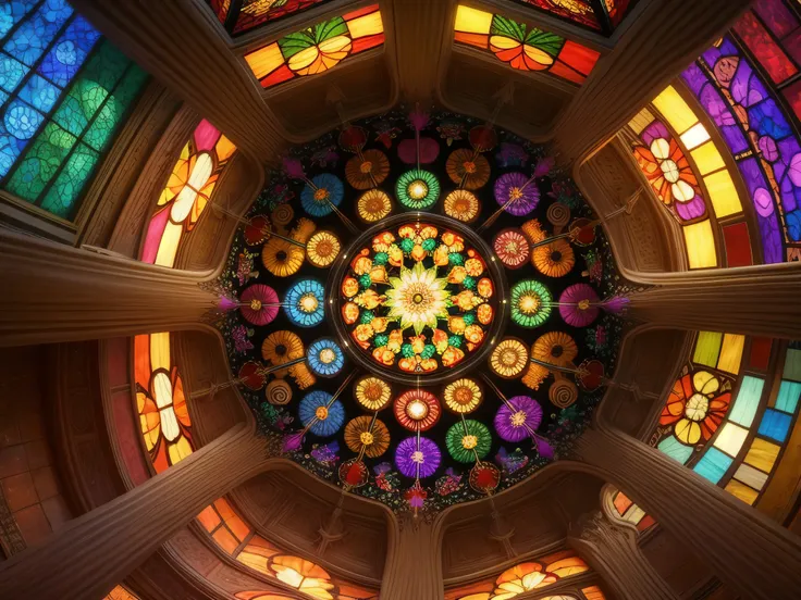 masterpiece, top quality,A close-up kaleidoscope,  fractal art, Stained Glass Art Styles, Gloss