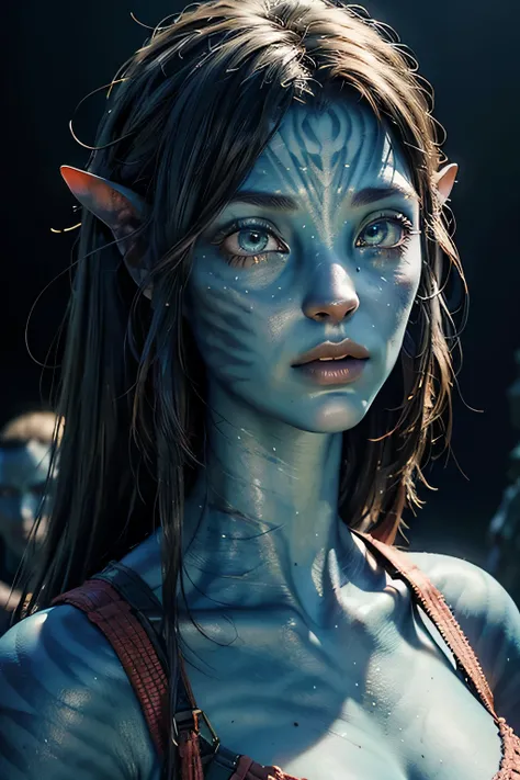 1girl, avatar, blue skin, long blue hair, detailed face, beautiful detailed eyes, beautiful detailed lips, extremely detailed face, detailed body, detailed anatomy, sci-fi, digital art, hyper detailed, vibrant colors, cinematic lighting, dramatic lighting,...