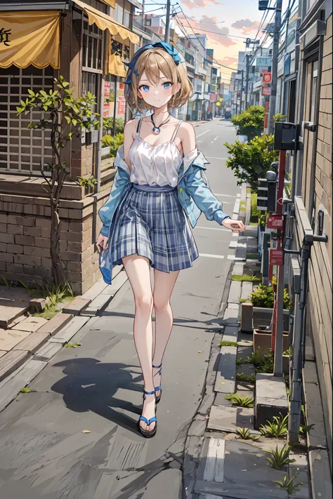 Yo Watanabe, Yu Watanabe,  Hair， shortcuts， messy hair， short braided hair， Neat ， slender beauty ，Dignified posture， small breasts， beautiful feet， her charming grayish blue eyes shine like stars， vibrant colors, beautiful eyes,A delicate smile, textured ...