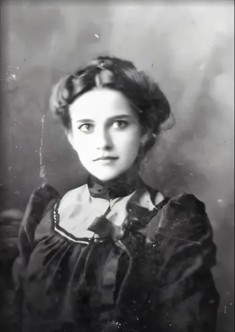 an old photo of a woman in a dress and a hat, in her early 1890s, photo of young woman, a beautiful victorian woman, black-white retro photo 1890, a cute young woman, grayscale 1890 s picture, 1890s picture