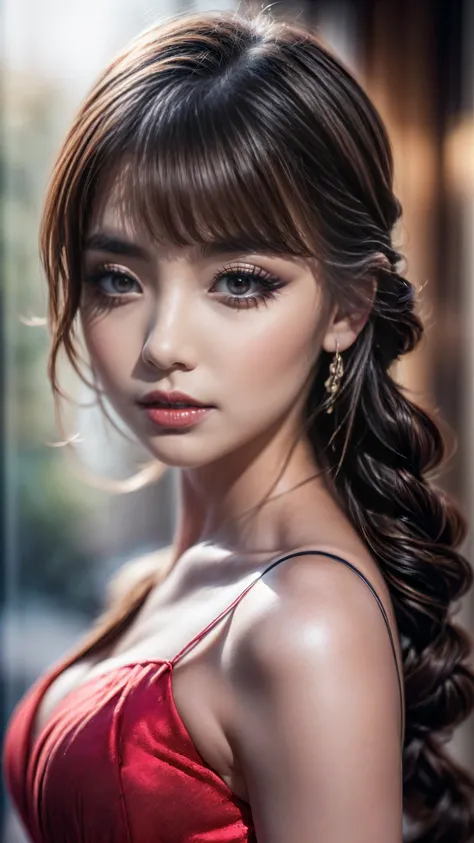 Realistic (photorealistic Realism), (high resolution), ((intricately detailed digital art)), professional photography, ((portrait)) a cute 1 Female, European, (ultra realistic texture details: velvety skin, hair),((sharp focus, no blurr eyes, high resoluti...