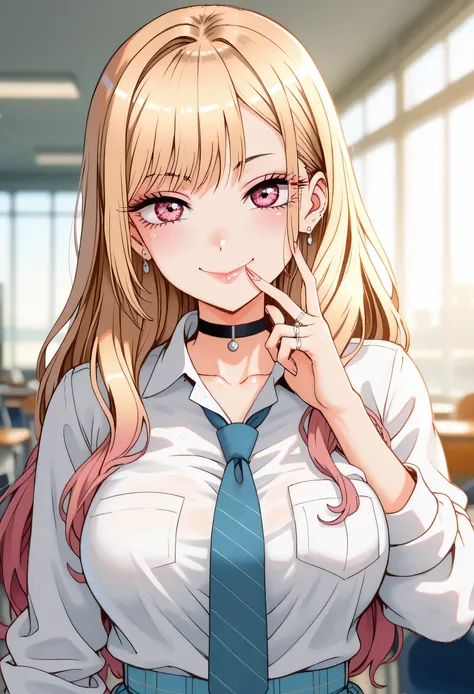 KJOmarin rubbing own tits groping filling touching ,(day),Simple White Background, kiss face blowing a kiss glossy looking very very angry at you for looking at her boob ,wiping
Standing at attention,
choker, collarbone,shite shirt with green tie,school ...