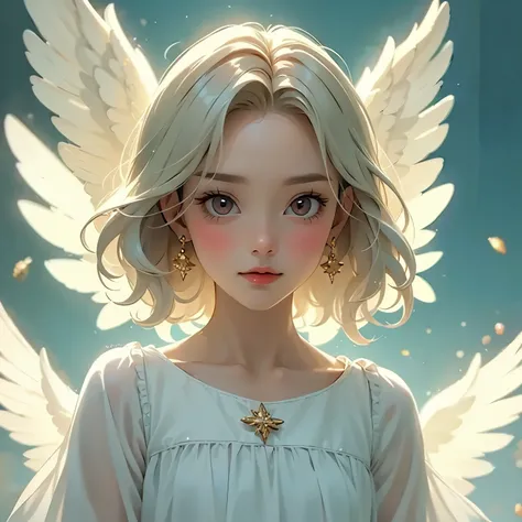 ( Masterpiece, top quality:1.2), (1 angel doll), Alone, Small Wings, Kind Face、