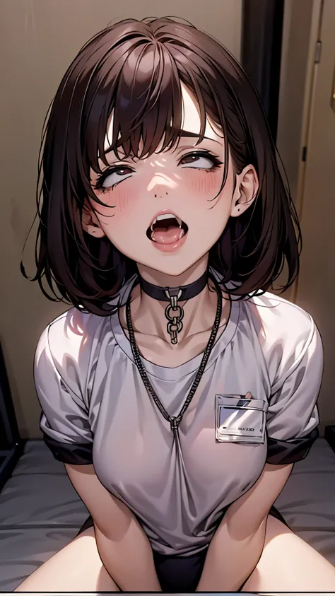 1080P,16K,ACCURATE,ANATOMICALLY CORRECT,BEST QUALITY,HD,HIGH QUALITY,HIGHRES,MASTERPIECE,RETINA,SUPER DETAIL,TEXTUREDSKIN,UHD,((torn gym uniform)),girl trembling with sexual climax,brown hair,((choker, shackles,Handcuffs)),(((2 girl))),yuri,Darkness, basem...