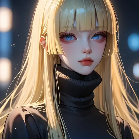 (( black hair))、(yellow inner hair), best quality 、 Masterpiece、( professional lighting without shadows )、 surreal, charming、 figure like a slender supermodel 、 One Girl , (character in foreground, blurred background), (medium boobs), (Bright, beautiful bl...