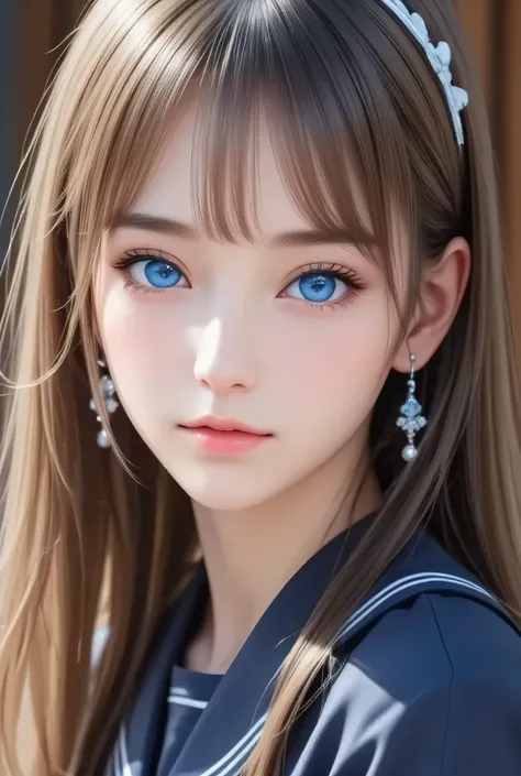 (super cute young face:1.3),
(full body shot:1.5),
(sparkling clear attractive large glowing eyes:1.5), (japanese idol face:1.5),very beautiful cute girl,(baby face:1.4),
dark blue sailor high school uniforms,
cheerful happy smile,exquisite smooth and silk...