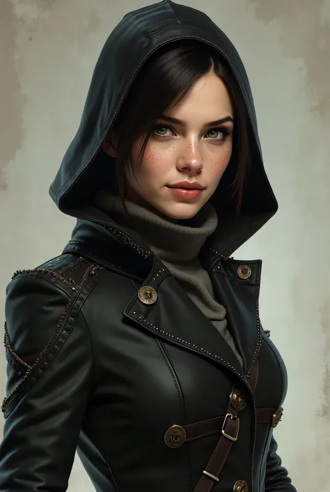 generate an image of Evie Frye from the AC:Syndicate. The Image must perfectly look like Evie Frye with all her facial features such as her Freckles and her fashion styles. The Image must look as real as possible and must be an exact match with the one in ...