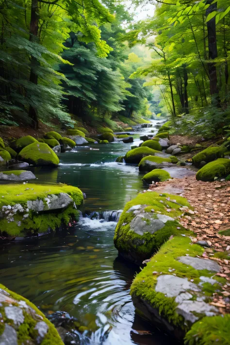 beautiful nature, taiga, creek,