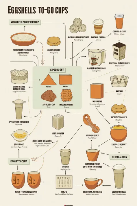 create an ecosystem map egg shells
Structure for Ecosystem Map: Eggshells to To-Go Cups

1. Input Sources
	•	Eggshell Waste Providers
	•	Bakeries
	•	Cafés
	•	Restaurants
	•	Other Inputs
	•	Natural, biodegradable binders (e.g., cornstarch, gelatin, eco-frie...