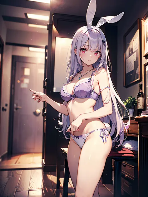 (Close-up:1.3), is present, top quality,  Super Detail, High-quality CG rendering,  THE MOST DELICATE AND BEAUTIFUL ,  floats softly,  high resolution, ( in the seat), ( top quality,4K,8k, Masterpiece:1.2), ( light purple hair:1.5),(Pretty long hair:1.5),(...