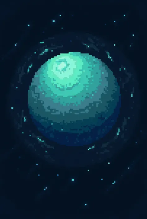 Create me a pixelated logo of the planet Neptune, it has to be in the pixel style as if it were old games.