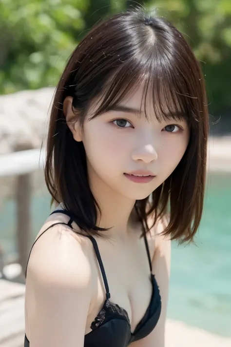  photos、 high resolution、Outdoors、Summer Sea、Summer sky、Summer Sea岸、Summer beach、日本人美女の photos、１Beautiful Japanese Girls、 Japanese style、A neat and beautiful woman、24 years old、 cute、 Japanese idol 、Round face、Baby Face、Fair skin、 clear white skin 、 gentle...