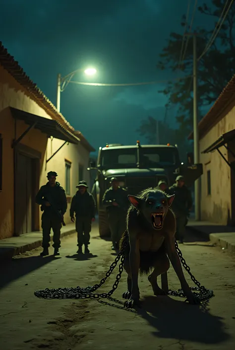 In the dead of night, under the flickering glow of aged streetlights, a squad of heavily armed Mexican soldiers surrounds a chained creature like a big human-dog. The Nahuala, a grotesque fusion of woman and dog, crouches low, but radiating an unsettling p...