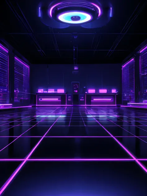 neon techno disco, dance floor