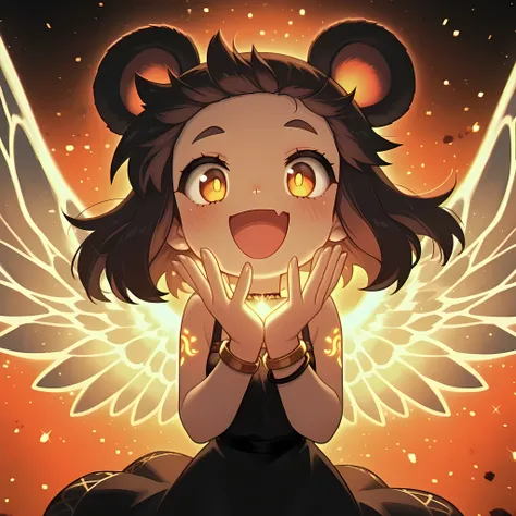 masterpiece, best quality, amazing quality, very aesthetic, high resolution, ultra-detailed, absurdres, newest, Anime screencap, highly detailed, high quality, hyper-Detailed. BREAK. 1girl, solo, looking at viewer, smile, open mouth, short hair, brown hair...
