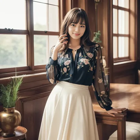 ( features a gentle and gentle expression :1.3), ( full body shot:1.3), ( Panorama :1.0), movie lights, (( top quality)), ( RAW photos , top quality), ( is present:1.4), realism, Masterpiece, so delicate and beautiful, very detailed, 4k wallpaper, ...