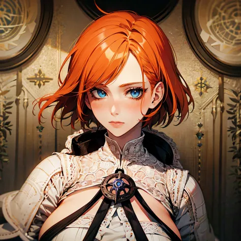 DALeliana, medium hair, orange hair, Blue eyes