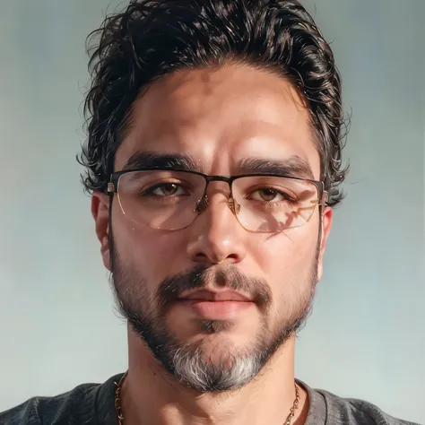 there is a man with glasses and a beard wearing a necklace, portrait of danny gonzalez, david rios ferreira, andres rios, icaro carvalho, with glasses and goatee, ignacio fernandez rios, danilo torres, joseph moncada, victor maristane, taken in the early 2...