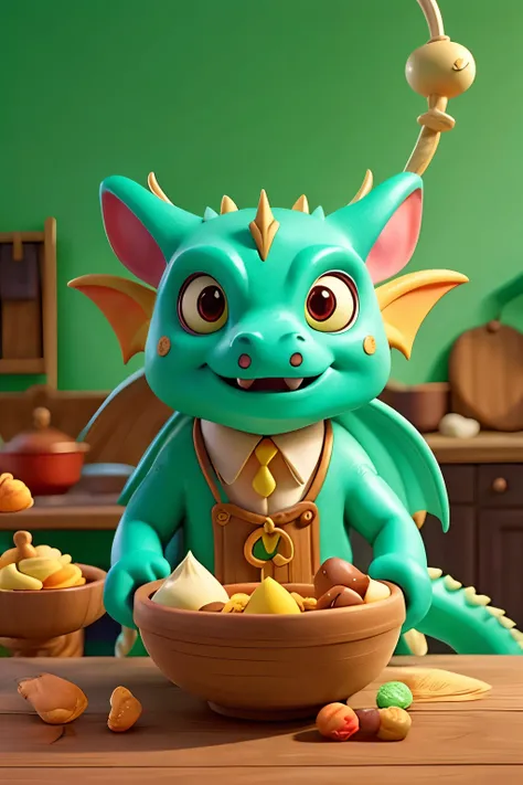 The ren of the kingdom began to visit the kitchen to see the "confectioner dragon. Dragon green