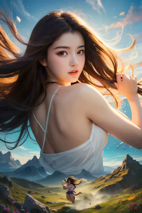  HD、Genuine、fantastic reality 、Valuable、 Artistic 、Legendary、Mythical、 mysterious in another dimension、Big breasted and lightly clothed 、 Beautiful Pretty Girl、 cute face、Pretty beautiful girl、 Mythical and Realistic Landscape Paintings、Ultra-high speed、Hi...