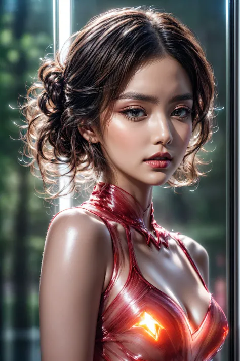 Realistic (photorealistic Realism), (high resolution), ((intricately detailed digital art)), professional photography, ((portrait)) a cute 1 Female, European, (ultra realistic texture details: velvety skin, hair),((sharp focus, no blurry eyes, high resolut...