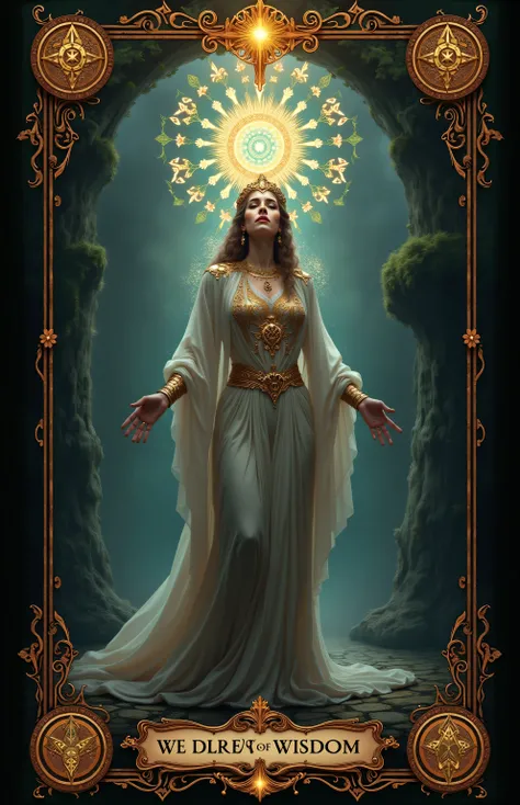 Tarot　Mysterious　 Fantastic　 high definition　 The Pope's Card　The goddess who controls wisdom　Goddess of Wisdom 　Athena