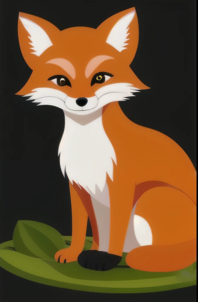 a red fox surrounded by leaves and flowers on a dark background, fox animal, digital fox, stylised fox - like appearance, by Ryan Yee, whimsical fox, by Simon Ushakov, by Nikita Veprikov, anthropomorphic fox, fantasy fox love, ethereal fox, detailed beauti...