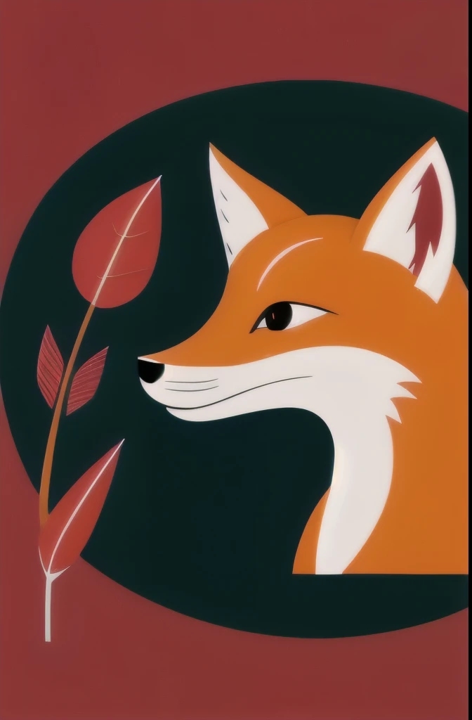 a red fox surrounded by leaves and flowers on a dark background, fox animal, digital fox, stylised fox - like appearance, by Ryan Yee, whimsical fox, by Simon Ushakov, by Nikita Veprikov, anthropomorphic fox, fantasy fox love, ethereal fox, detailed beauti...