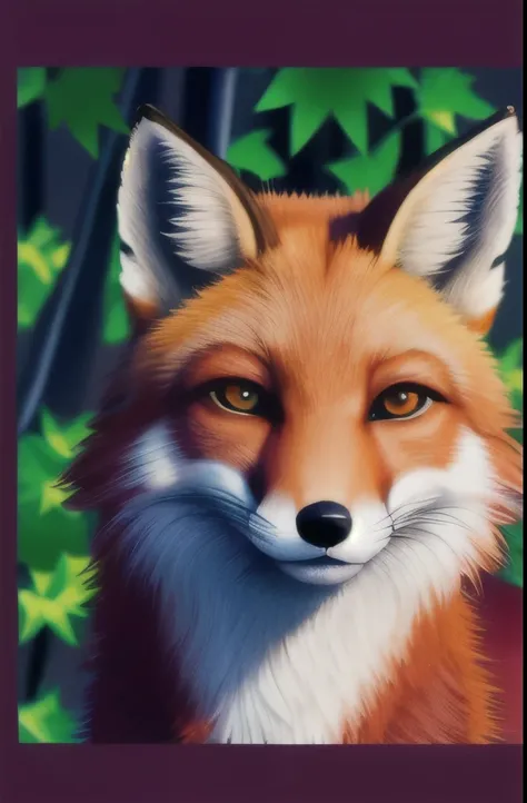 a red fox surrounded by leaves and flowers on a dark background, fox animal, digital fox, stylised fox - like appearance, by Ryan Yee, whimsical fox, by Simon Ushakov, by Nikita Veprikov, anthropomorphic fox, fantasy fox love, ethereal fox, detailed beauti...