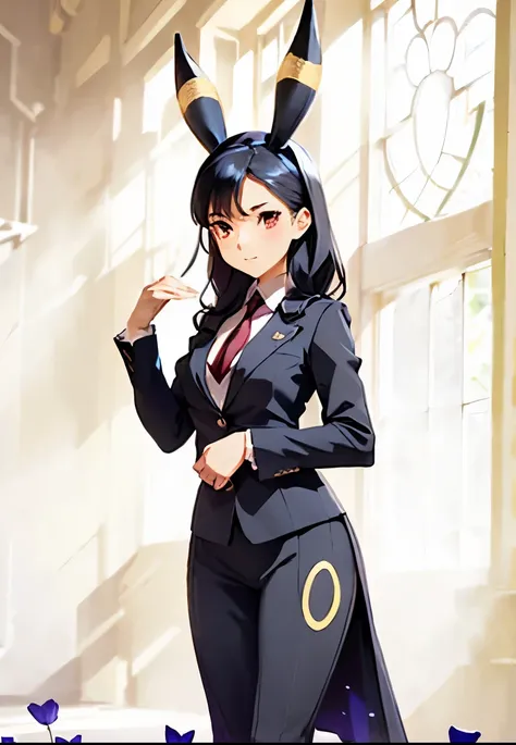  A dramatic wedding scene on a majestic gothic-romantic altar ,  with an anime-style woman standing confidently under a soft golden light that filters through a frosted glass window.  She has jet black long hair with shiny texture ,  vibrant red eyes that ...