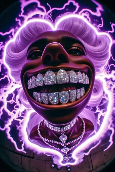 gr!llz, in the style of Jed-clrfl , 3DMM, Ebony character enveloped as Sailor moon in intense thick colored energy. Their face is obscured by the overwhelming thick glow::7.2 , large anime energy aura size 6 inches from body emphasizing the sheer power the...