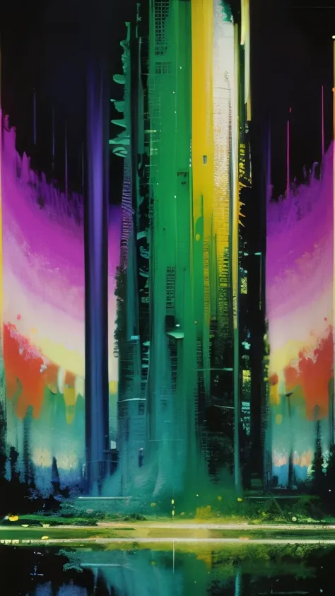 a painting of a city with a lot of tall buildings, trending digital art, abstract digital art, abstract art representing data, digital art - n 9, highly abstract, digital art”, digital art ”, 1 0 2 4 farben abstract, in glitchart jared forest, digital glit...