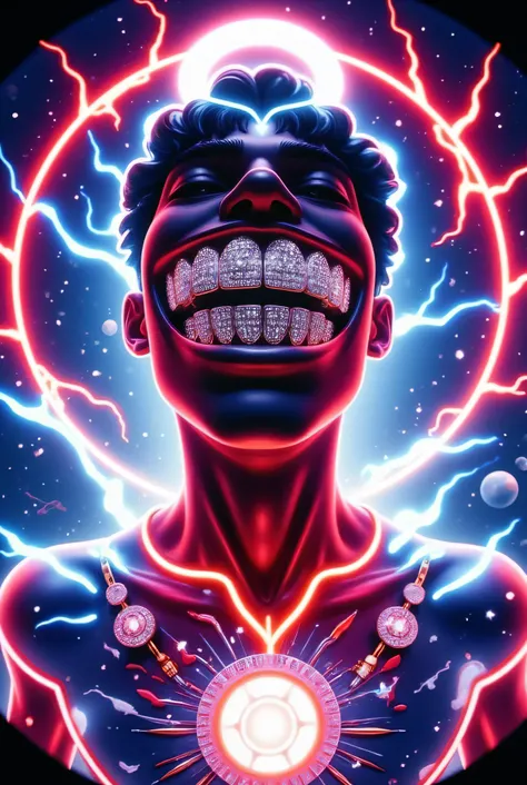gr!llz, in the style of Jed-clrfl , 3DMM, Ebony character enveloped as Sailor moon in intense thick colored energy. Their face is obscured by the overwhelming thick glow::7.2 , large anime energy aura size 6 inches from body emphasizing the sheer power the...
