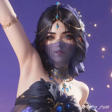 a close up of a woman with a veil on her head, beautiful celestial mage, (octane render) fantasy style, 🌺 cgsociety, fantasy style 8 k octane render, 8k artgerm bokeh, unreal engine render + a goddess, a beautiful fantasy empress, 8k portrait render, maya ...