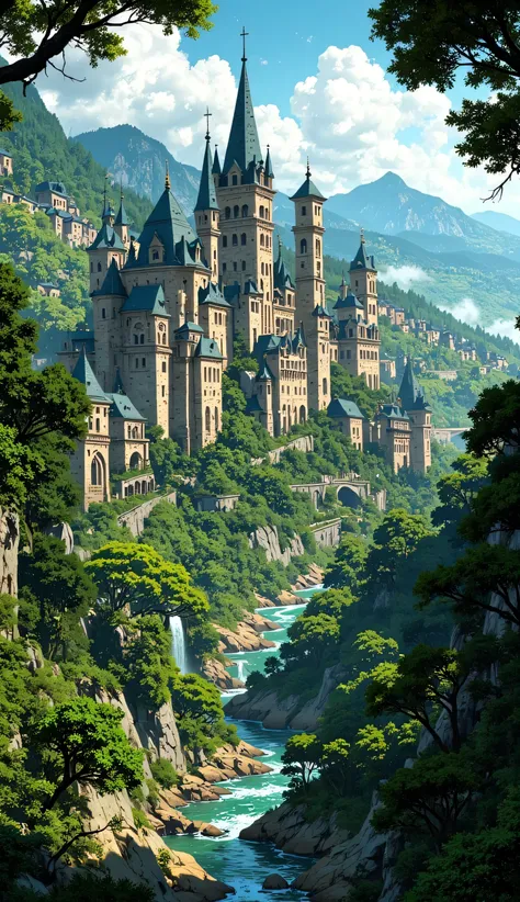 Beautiful city surrounded by trees