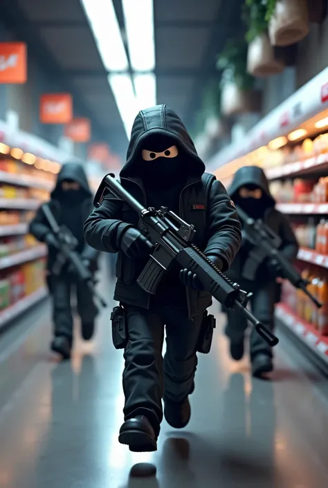 Robbing the supermarket on Roblox