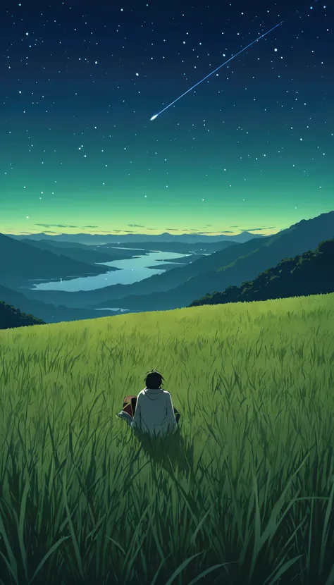  anime style Alone man lay down under the stars
, Makoto Shinkai Cyril Roland, 4k anime art wallpaper, 4k anime art wallpaper, Animated background, 8K anime art wallpaper, Animated background art, Animated landscape wallpaper, Amazing wallpaper, HD wallpap...