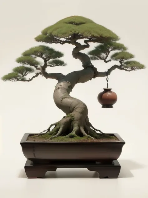 a picture of a bonsai tree with a white background, an illustration of by Kanō Tan'yū, shutterstock, sōsaku hanga, made of bonsai, bonsai tree, single pine, bonsai anatomy atlas, pine tree, chinese painting style, bonsai trees, bonsai, bonsai tree house, a...