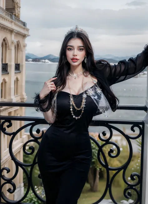 Royal sister,exquisite eyes,Detailed facial expressions body,tall figure,Leg length,4k,HD,translucent lace,Fair and plump figure,pretty face,Little cherry mouth,beautiful and delicious(3D royal sister),exquisite dress,Wear crystal jewelry,Gorgeous crystal ...