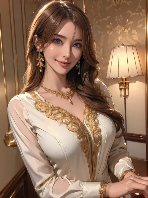 "( Super Detail,  Photorealistic,  top quality, 4K, 8k,  high resolution,  Masterpiece:1.3), exuding grace and charm, Anya Ivanova,  Tall and Slim ,  face dressed in business suit , bright blue eyes, Warmth and confidence, Hall々As a professional, Welcoming...