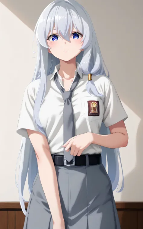 upper body, elaina, anime style, Random Sexy pose , ((Ultra detailing)), (very aesthetic, best quality, ultra detailed), intricate details,
1girl, silver hair, blue eyes,((Detailed eyes)), ((Beautifull eyes)), ((prefect eyes)), sharp jawline, long hair, sh...