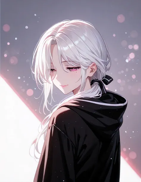 UN\(EOE\),one girl,solo,best quality, masterpiece, ,,break,1girl,(Big Dipper,standing,pink bokeh bakcground,from behind,looking back),break, incredibly_absurdres, ,very high resolution, very aesthetic,by famous artist, 8k, 16k,,beauty illustration,photosho...