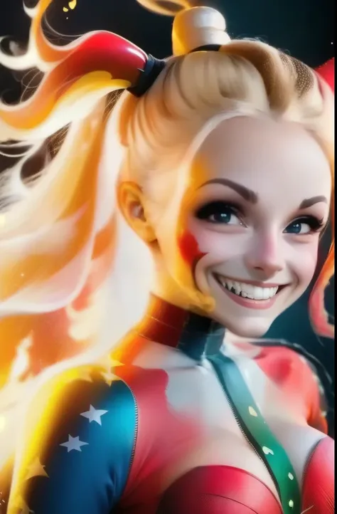 harley quinn, ,  big hair, fire, people