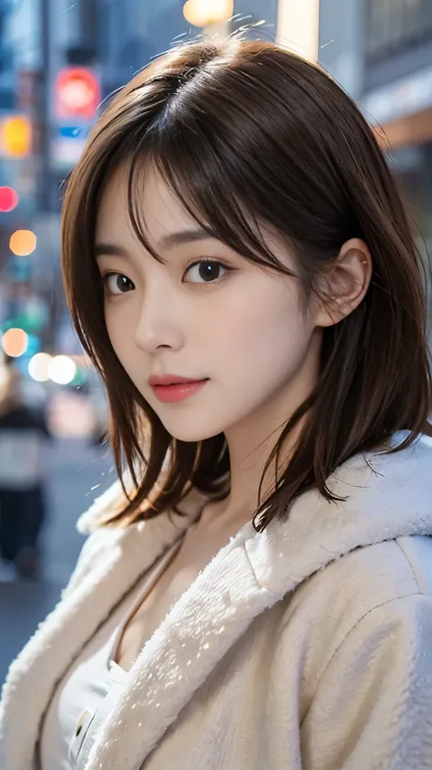  cute 21 year old Japanese、sunny、 shopping、city、 super detail face that has an item、Pay attention to the details、double eyelids、 beautiful thin noses、 sharp concentration:1.2、 beautiful woman:1.4、( showing me light brown hair , short hair、),Pure white skin...