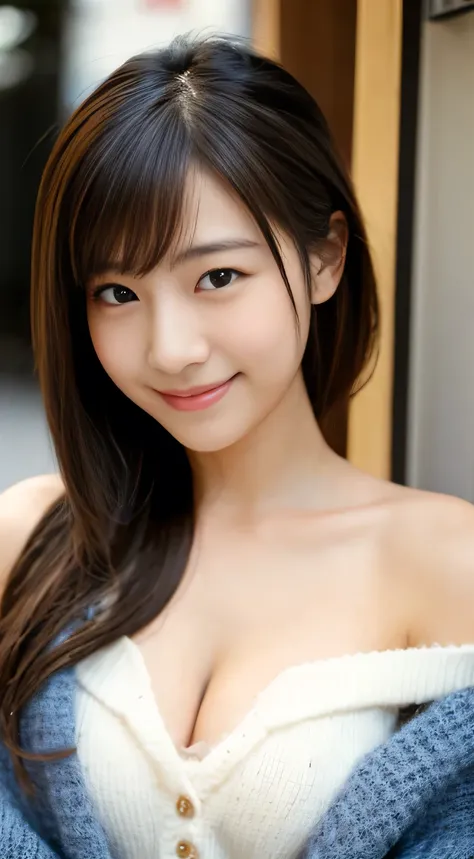 masterpiece,best quality,(Japanese girl),((Beautiful girl)),cleavage,(off shoulder:1.2),(perfect body beauty:1.2),(shy smile),From slightly above