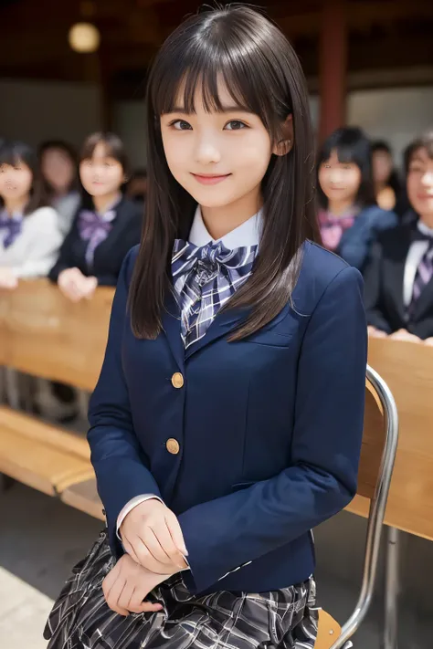 ( top quality, Masterpiece:1.2), top quality, is present, photos, high resolution, 1080P, 8k, physical rendering , ((: 158cm)), Japanese Girl、((((((A beautiful 14-year-old fashion model from a Japanese fashion magazine is staring straight into the ...
