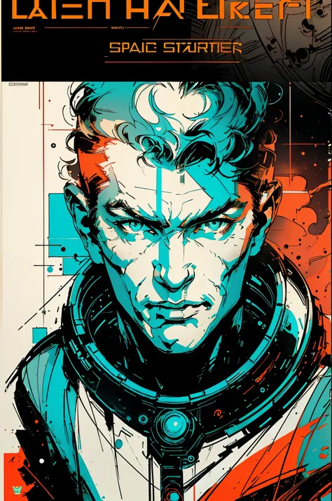 (((masterpiece,best quality))),32K Wallpaper,((( very detailed poster))),retro vintage,sci-fi,(((space thriller cinematic movie poster))),(((Bauhaus))),(((mid-century modern))),(((Duo tone ))),