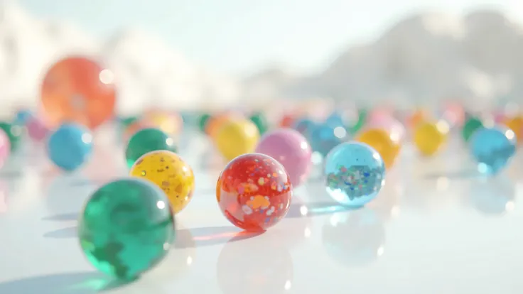 White floor background with multicolored marbles

Från sida. Multiple view. Close up. Motion blur. 8K octane. Masterpiece. Best quality. Super detailed. HD. 4K resolution.