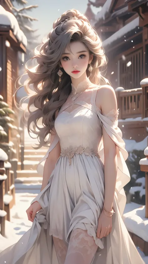 （8K，RAW photos， best qualtiy， tmasterpiece：1.2），（realisticlying， photograph realistic：1.4)，Hide your face with sadness，
Lolita costume，Lace， Aerith Gainsborough， The upper part of the body，upper legs，Lace， undergarments，exposed bare shoulders， do lado de f...