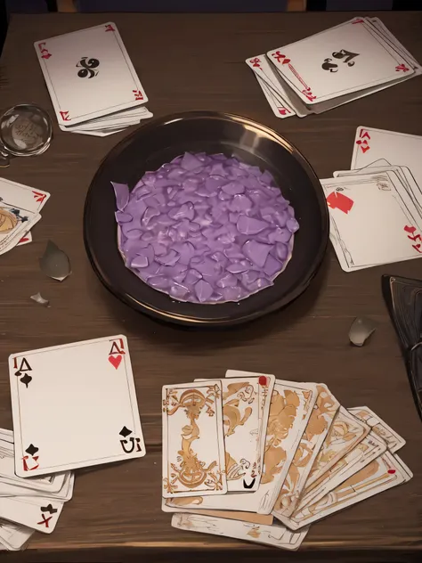 taro cards on the table, no people